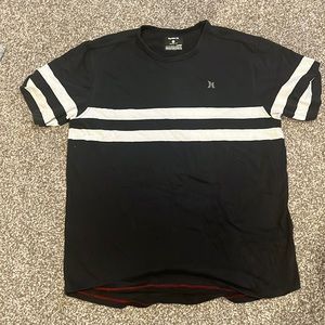 mens hurley shirt black with white stripes size medium